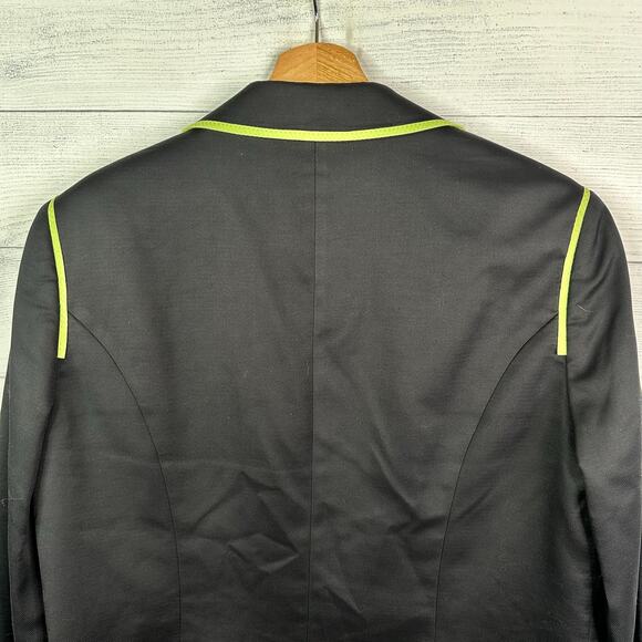 Carlisle Womens size 12 Vintage Military Utility Style Blazer Jacket Black Green - Picture 6 of 8